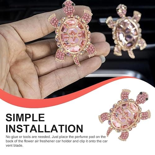 Titgoes 2 PCS Car Air Vent Clips, Shiny Cute Sea Turtle Shaped Air Conditioning Vent Clips, Stylish Vehicle Flavor Diffuser Decorations Fit Women Girl, Universal for Most Cars, Trucks, SUVs (Pink) thumbnail 4