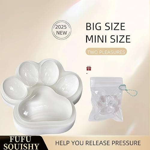 Big Taba Squishy Paw Valentines Day Gift Squishy Toys Cute Mochi Cat Paw Squishies Fufu Squishy Fidget Toys Squishies for Stress Relief Jelly Sticky Sensory Toys Relaxation Gifts for Adults Kids 2pcs thumbnail 6