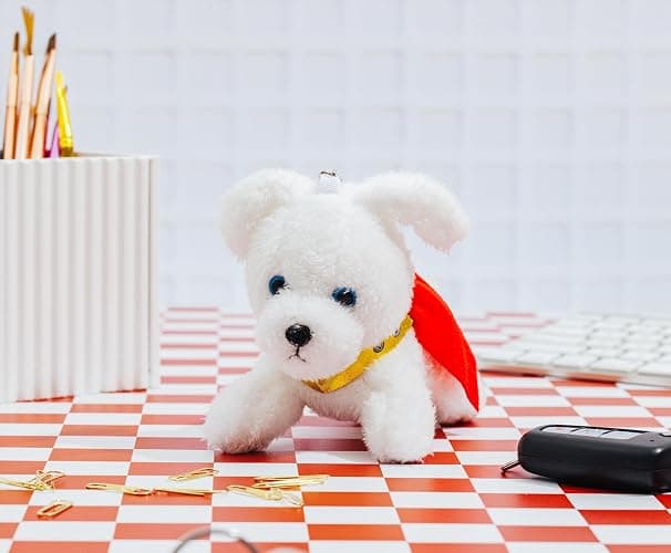 SalesOne Superman Krypto The Superdog Plush Keychain, Keyring Holder | Officially licensed, caped Krypto design, about 2 inches, metal lobster clasp secures to keys, backpacks or messenger bags thumbnail 3