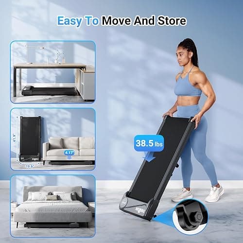 Tapis de Course Portable pour la Maison et Le Bureau, Walking Pad Électrique Moteur 2.5 HP Tapis Roulant 6km/h avec Télécommande, Écran LCD,Capacité 120 KG thumbnail 7