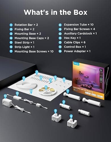 Govee Strip Light with Skyline Kit, 13.1ft Smart LED Strip Lights Work with Alexa, Google Assistant and Matter, RGBWWIC Color Changing Light Strip, LED Lights for Bedroom, Party, Home Decor thumbnail 8