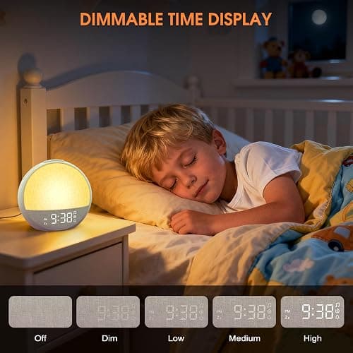 APUZOM Reveil Lumineux Simulateur d'Aube, Eveil Lumière Réveil Matin avec 7 Sonneries, 30 Sons Naturels, Minuteur, Snooze, Lampe de Chevet avec 11 Couleurs Veilleuse, Cadeaux pour Enfant Ado Adulte thumbnail 6