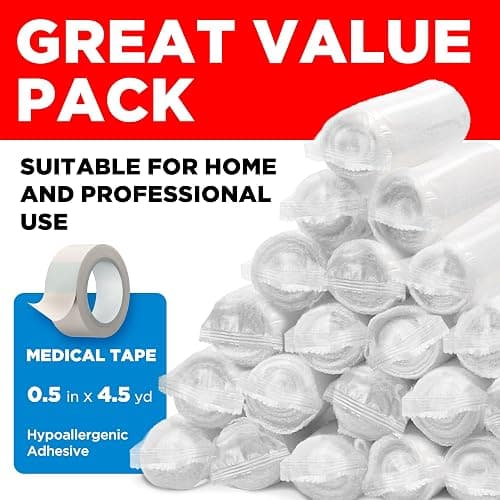 Gauze Rolls - 24 Pack - 4" x 4.1yd Breathable Rolled Gauze - Individually Wrapped with Bonus Tape - First Aid Conforming Stretch Wrap for Wounds - Mummy Wrap thumbnail 3
