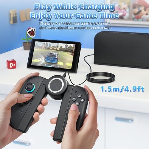 [Upgraded 2.0] FASTSNAIL Charging Grip for Nintendo Switch 2 (2025), Strong Magnetic Grip Controller with 5-Levels Adjustable Rotation Positions for Joycon 2 with LED Indicator & 1.5m/4.9ft Charger Cable thumbnail 4