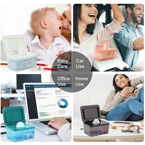 Hswt Wipes Dispenser Seal-Designed Wipe Dispenser Holder Wipes Case Box for Bathroom Keep Wipes Fresh, Dust-Proof & Non-Slip thumbnail 4