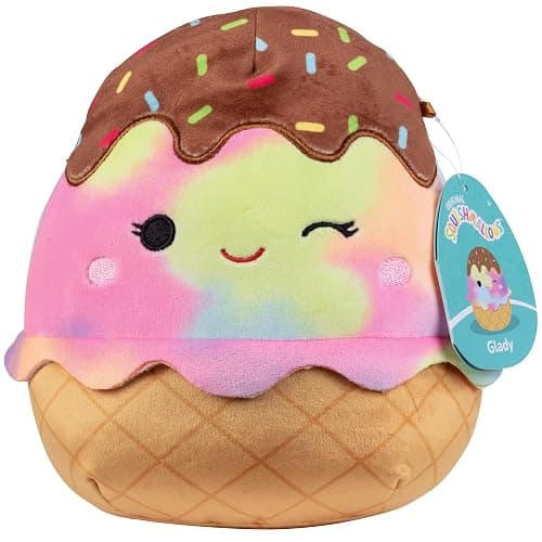 Squishmallows Original 8-Inch Glady The Ice Cream - Official Jazwares Plush - Collectible Soft & Squishy Food Stuffed Animal Toy - Add to Your Squad - Gift for Kids, Girls & Boys - Image 1