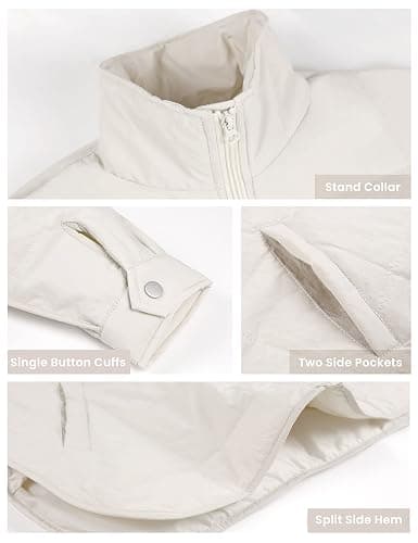 Bianstore Women's Oversized Splice Quilted Lightweight Puffer Jacket Casual Padded Coat thumbnail 4