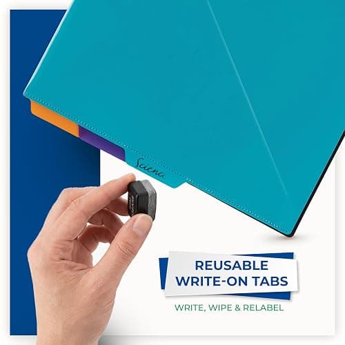 Samsill Spiral Folder Organizer - 5 Dividers & 10 Pockets with Zipper Pouch, Multi Pocket Color Cordinated Folder Binder with Customizable Tabs, Document Organizer (Fashion) thumbnail 5