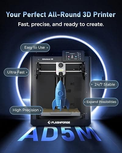 FLASHFORGE 3D Printer AD5M, CoreXY 600mm/s High-Speed Printer with 1-Click Auto Leveling, High-Temp Direct Drive Extruder, 3s Quick-Swap Nozzle, 220×220×220mm Build Volume thumbnail 2