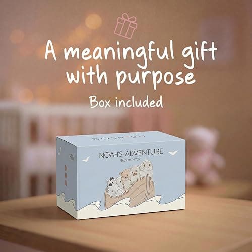 Noah's Ark Silicone Floating Bath Toy Set for Toddlers 18M+ Includes 7 Pieces Boat Animals and Waterproof Bible Storybook Educational Sensory Learning Nordic Color Design Montessori Faith Play thumbnail 8