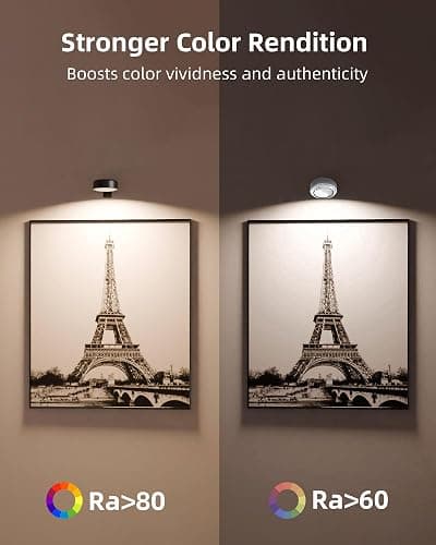 EZVALO Picture Lights for Wall, 2000mAh Rechargeable Battery Magnetic Poster Lights with 3 Color Temps & 12 RGB, Remote Dimmable Timer Painting Light, Wall Decor Light for Art Display, Frame (3 Pack) thumbnail 8