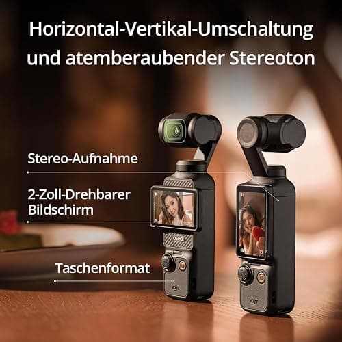 DJI Osmo Pocket 3 Kreativ Combo, vlog kamera 4K mit 1-Zoll-CMOS und 4K/120 fps Video, 3-Achsen-Stabilisierung, digital kamera, schnelles Scharfstellen, inkl. Mikrofon für klaren Ton, YouTube thumbnail 4