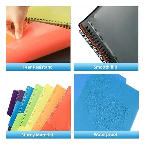 12 Pocket Plastic folders with Pockets, 6 Colors Multi Pocket with Dividers | Folder Binder with Dividers, office Organizer Folder, Letter Size, School Supplies thumbnail 4