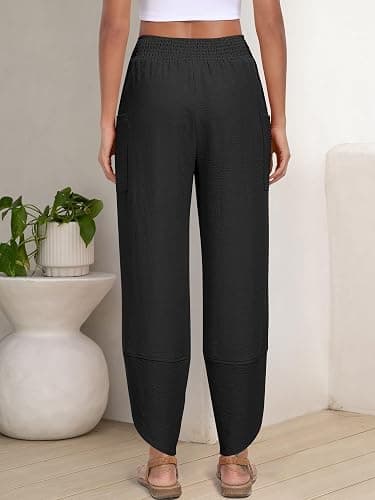 ANRABESS Womens Wide Leg Palazzo Capri Pants 2026 Summer Casual Loose High Waisted Lounge Flowy Cropped Beach Work Trousers thumbnail 5
