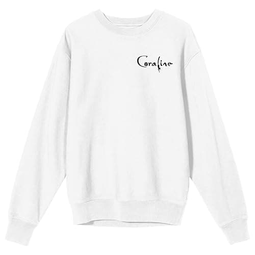 Bioworld Coraline All Will Be Swell Crew Neck Long Sleeve White Adult Sweatshirt - Image 1