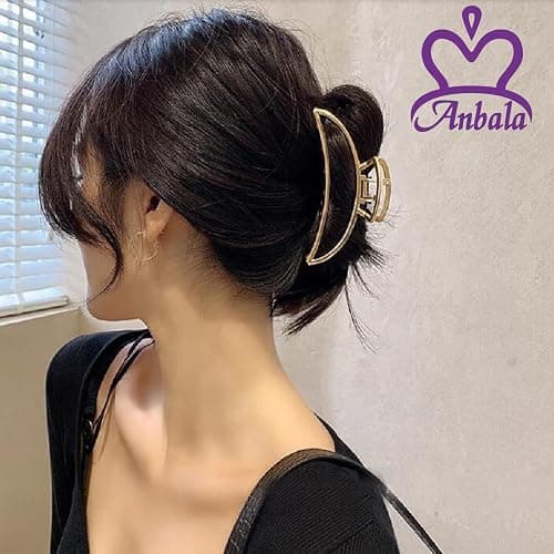ANBALA Gold Hair Clips, Metal Large Claw Clips for Thick Hair Big Jaw Clips for Hair, Butterfly Hair Clips Hair Accessories for Women thumbnail 2