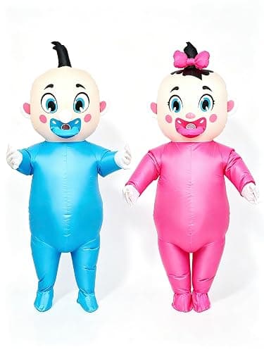 2 Pack 91" Inflatable Baby Costume – Blow Up Outfit for Gender Reveal Party | 2 Pack Giant Inflatable Baby Costume 91", Adult Blow Up Outfit for Gender Reveal Party, Halloween & Christmas Cosplay - Image 1