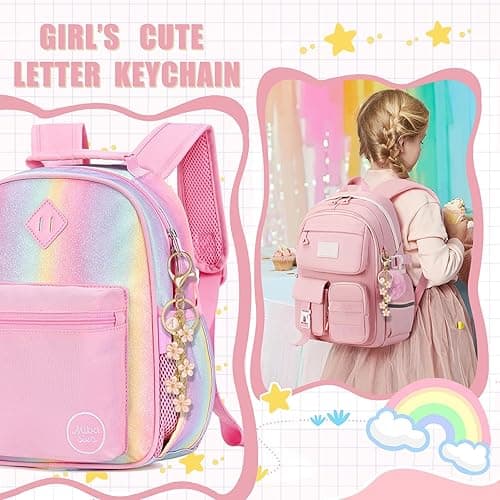 XGALBLA White Pink Black Cute Initial Letter Keychain for Women, Flower Bag Charms Enamel Keyring for Handbag Backpack thumbnail 4