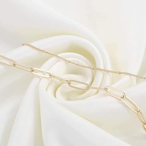 Dainty Gold Bracelets for Women, 14K Gold Plated Adjustable Layered Beads Bracelet Cute Evil Eye Oval Chain Pearl Bar Turtle Gold Bracelets for Women Jewelry thumbnail 6