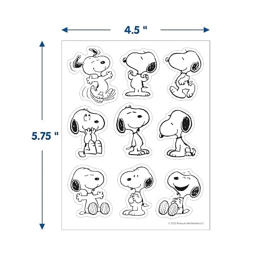 Eureka Peanuts Snoopy Extra Large Stickers for Kids and Teachers, Multicolor, 36 Pieces thumbnail 3