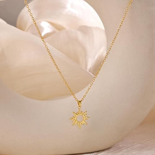 CHESKY Layered Necklaces for Women Trendy, Dainty 14k Gold Plated Pendant Necklace Layering Necklace for Women Non Tarnish Hypoallergenic Sun Gold Necklace Stack Gold Jewelry for Women Gifts thumbnail 7