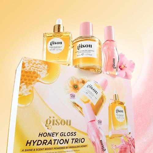 Gisou Honey Gloss Hydration Trio, Wildflower Honey Hair Perfume, Watermelon Sugar Lip Oil, Hair Oil, Shine-Boosting Set thumbnail 6