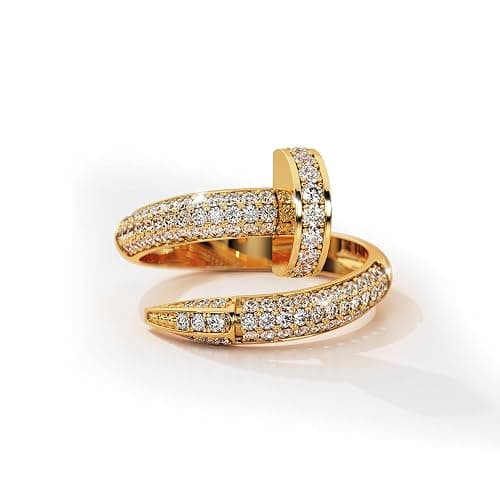 L & M Accessorize Nail Ring - 18K Yellow and White Gold Plated, 925 Sterling Silver - Image 1