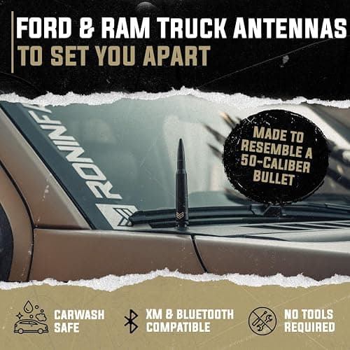 Ronin Factory Antenna for Ford F150 F250 F350 Ford Raptor Bronco Accessories Truck F-150 Accessories & Dodge RAM 1500 Anti Theft Short Replacement Antenna (SmartLock) thumbnail 2