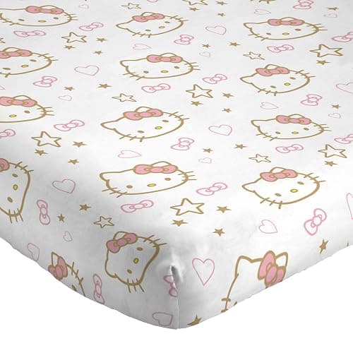 Jay Franco Sheet Set with Fitted, Flat Sheets & Pillow Cover - Ultra-Soft Bedding with Pillowcase for Room Decor, Pink - Hello Kitty, 4 Piece Full thumbnail 2