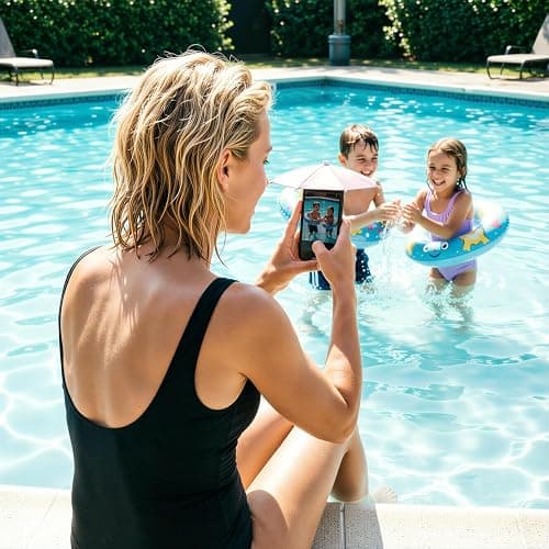 Phone Umbrella for Sun Shade with Heart Handle & Cute Piggy Suction Cup | Phone Sun Shade & Rain Protector, Universal Adjustable Suction Cup Stand, Sun Visor Phone Holder for Travel, Camping, Beach thumbnail 7