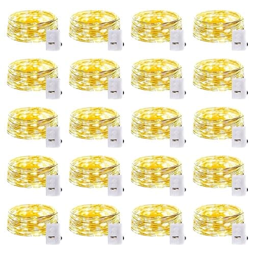20 Pack LED Fairy Lights Battery Operated,3 Features Blinking Slowly Blinking & just on 7FT 20 LED Waterproof Mini Twinkle String Lights for Wedding Mason Jars Party Christmas Decorations(Warm White) thumbnail 8