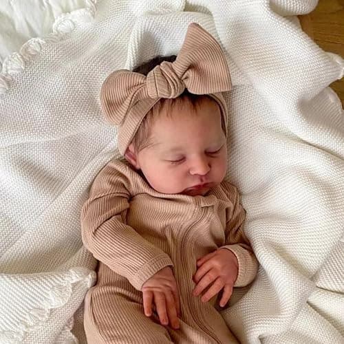 Zero Pam Reborn Baby Dolls-20 in Silicone Baby Doll, 3D Painted Skin Cloth Body Real Life Newborn Babies, Silicone Reborn Dolls with Accessories thumbnail 3