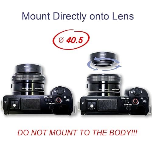 FotoZ 40.5mm 0.75x Mini Wide Angle Conversion Lens(w/Macro), for Sony ZV-1F ZV-E10, ZV-E10 MarkII A6400 A6700 Accessories, Compatible with kit Lens 16-50mm, PZ 16-50mm OSS II (Black) thumbnail 5