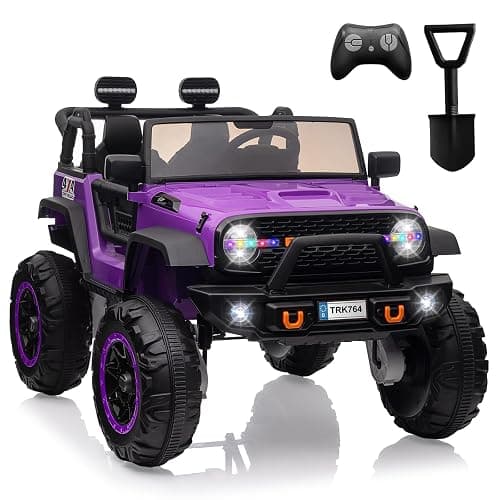24V Ride on Car Toys, Remote Control 4 Wheels Electric Power Car for Toddlers Kids Boys Girls, 2 Seater Motorized Ride on Cars Vehicle, Purple - Image 1