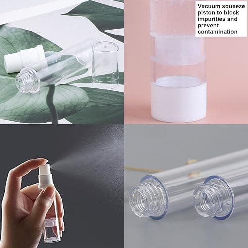 WADY 10 Pcs Clear Spray Bottles, Refillable Travel Lotion Vacuum Press Pump Bottle, Cream Cosmetic Container Fine Mist Plastic Empty Spray Bottle Mini Travel Bottle (5 ml) thumbnail 4