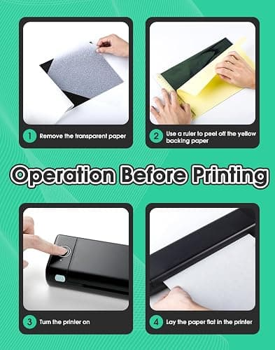 Phomemo Tattoo Stencil Printer, M08F Bluetooth Thermal Tattoo Printer with 10pcs Transfer Paper, Compatible with Phone/Tablet/PC, Tattoo Supplies for Tattoo Artist & Beginner, Black & Green thumbnail 6