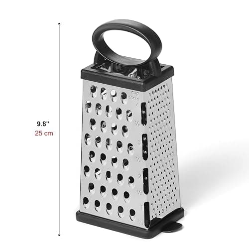 Starfrit Stainless Steel 4-Sided Boxed Grater with Removable Base Cover and Measuring Cup - Corner Cut-Outs to Measure Output (2025 Version) thumbnail 2