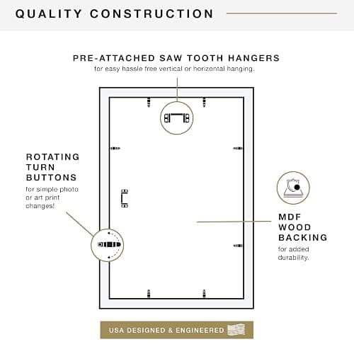 MCS Studio Gallery 12x18 Picture Frame Black Woodgrain Engineered Wood, Rectangle Photo Frame for Photos, Posters & Art Prints (1-Pack) thumbnail 7