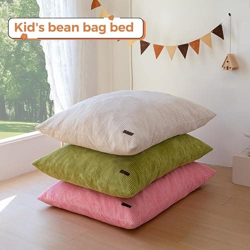 MAXYOYO 3 in 1 Kids Bean Bag Chair Bed, Convertible Chair Folds from Bean Bag to Lounger, Child Floor Sofa for Gaming, Reading, Floor Mattress with High-Density Foam Filling thumbnail 8