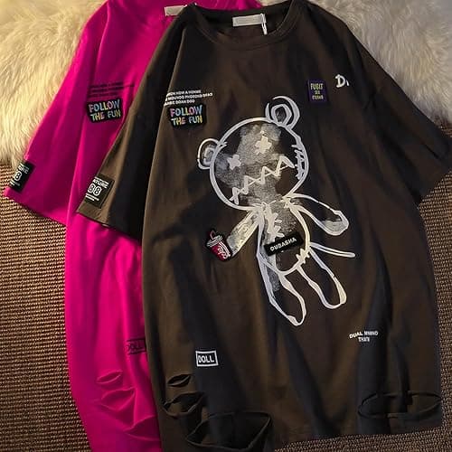 Women Goth T Shirt Y2K Harajuku Graphic Tops Cotton Anime Clothes thumbnail 6