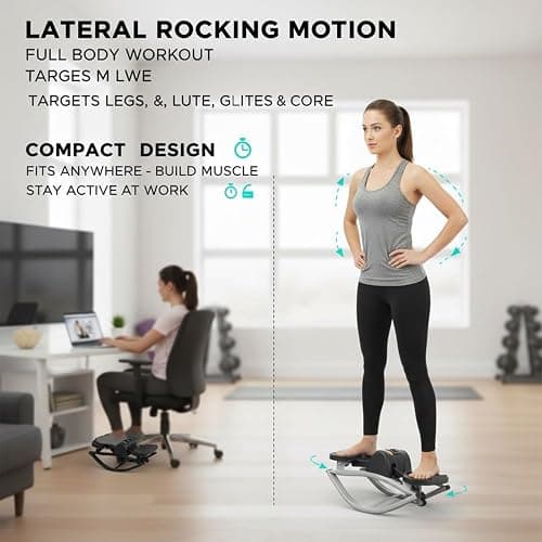 Rock Stepper, Low-Impact Lateral Rocking Home Stepper for Knees & Joints – Side-to-Side Motion Cardio Machine, Compact Portable Fitness Trainer for Home Gym thumbnail 4