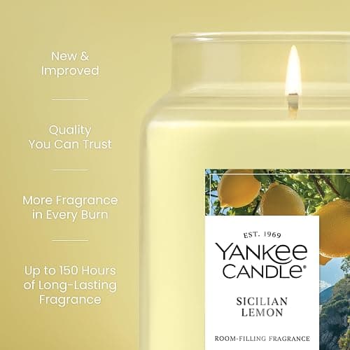 Yankee Candle Sicilian Lemon Scented Candle, 22oz Large Jar with up to 150 Hour Burn Time, Giftable thumbnail 3