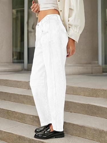 PLNOTME Women's Baggy Boyfriend Jeans Vintage Wide Leg Mid Rise Barrel Denim Ankle Pants thumbnail 6