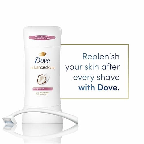 Dove Advanced Care Antiperspirant Deodorant Stick Caring Coconut 4 ct for helping your skin barrier repair after shaving 72-hour odor control and sweat protection with Pro-Ceramide Technology 2.6 oz thumbnail 3