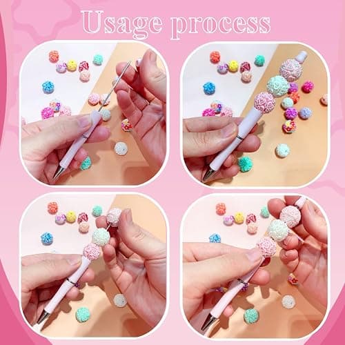 Htfunstore 20 Pcs DIY Beadable Ballpoint Pens-DIY Crafting for School Supplies-Teacher Gifts&Student Prizes,Party Favors Office,Accessories Supplies (Solid color) (Candy Purple) thumbnail 4