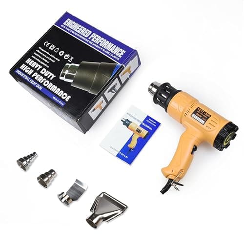 SEEKONE Heat Gun 1800W 122℉-1202℉（50℃- 650℃）Fast Heating Heavy Duty Hot Air Gun Kit Variable Temperature Control Overheat Protection with 4 Nozzles for Crafts, Shrinking PVC, Stripping Paint(5.2FT) thumbnail 7