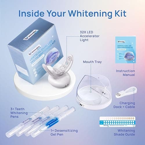 Whitebite Pro Vertical Dual LED Teeth Whitening Kit with Charging Dock – Professional at-Home Dental Whitening Machine with Pens, Tooth Stain Remover for Sensitive Teeth, Travel-Friendly Oral Hygiene thumbnail 2