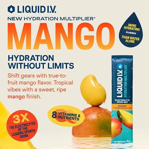 Liquid I.V.® Hydration Multiplier - Mango | Electrolyte Powder Drink Mix | 1 Pack (16 Servings) thumbnail 2