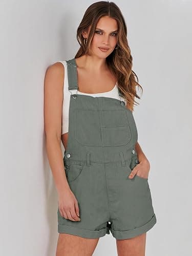 ANRABESS Overalls for Women Denim Shorts Overalls 2026 Summer Casual Loose Fit Adjustable Rompers Jean jumpsuit Bib Shortalls thumbnail 9