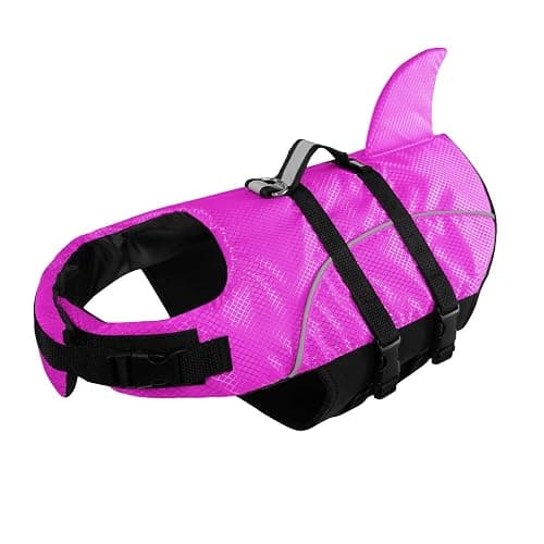 Ripstop Dog Life Jacket Shark Life Vest for Dogs, Safety Lifesaver with High Buoyancy and Lift Handle for Small and Medium Breeds（Rose Red XS） thumbnail 7